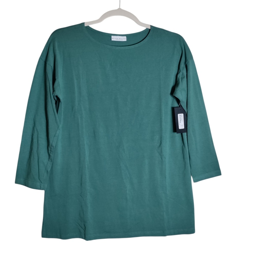 Bryn Walker A Daisy Bamboo Organic Cotton Top Green 3/4 Sleeve XL WT0304478W